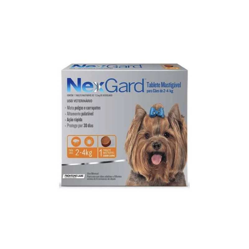 Nexgard antipulgas/garrapatas/ácaros, 1 Tableta masticable, de 2-4 kg