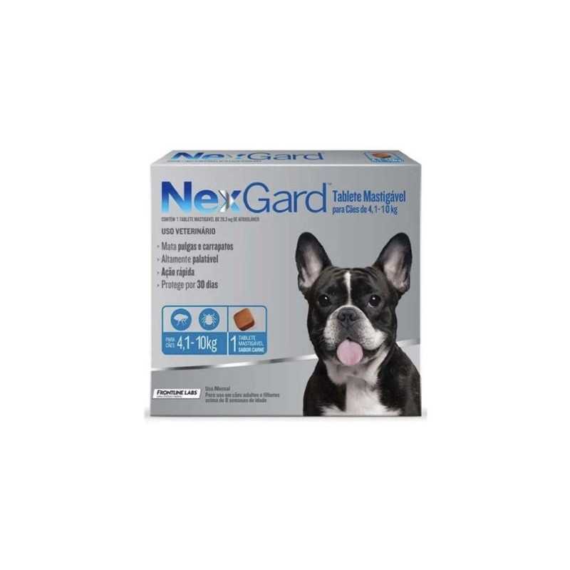Nexgard antipulgas/garrapatas/ácaros, 1 Tableta masticable, de 4,1-10 kg