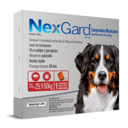 Nexgard antipulgas/garrapatas/ácaros, 1 Tableta masticable, de 25,1-50 kg