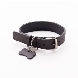 Toscano collar cuero marrón banda macro. Collares para perros al mejor precio