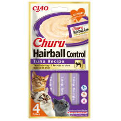 Churu Hairball (Control Bolas de Pelo), Atún, 4 tubitos, 56g (4 x 14 g)