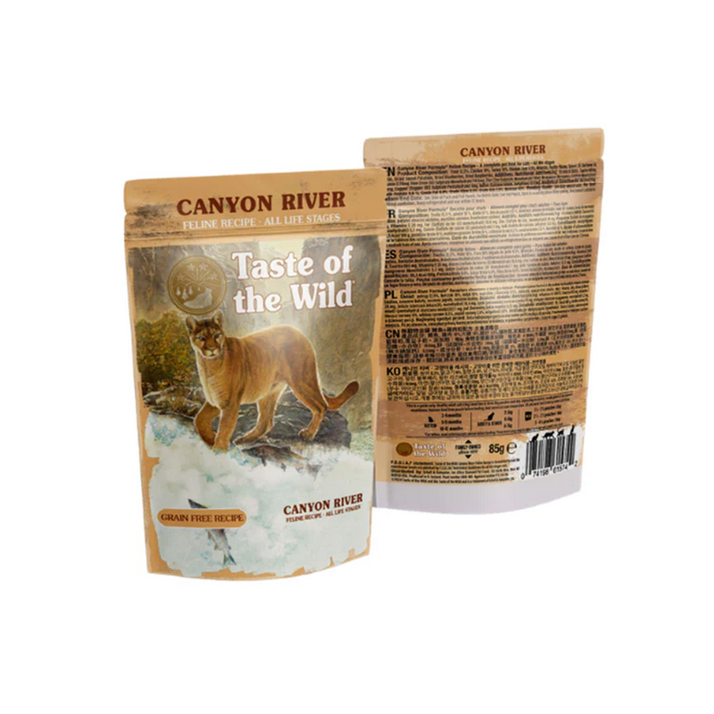 Taste of the Wild Caynon River, Alimento húmedo, Trucha, Pollo y Pavo en salsa , 85 g