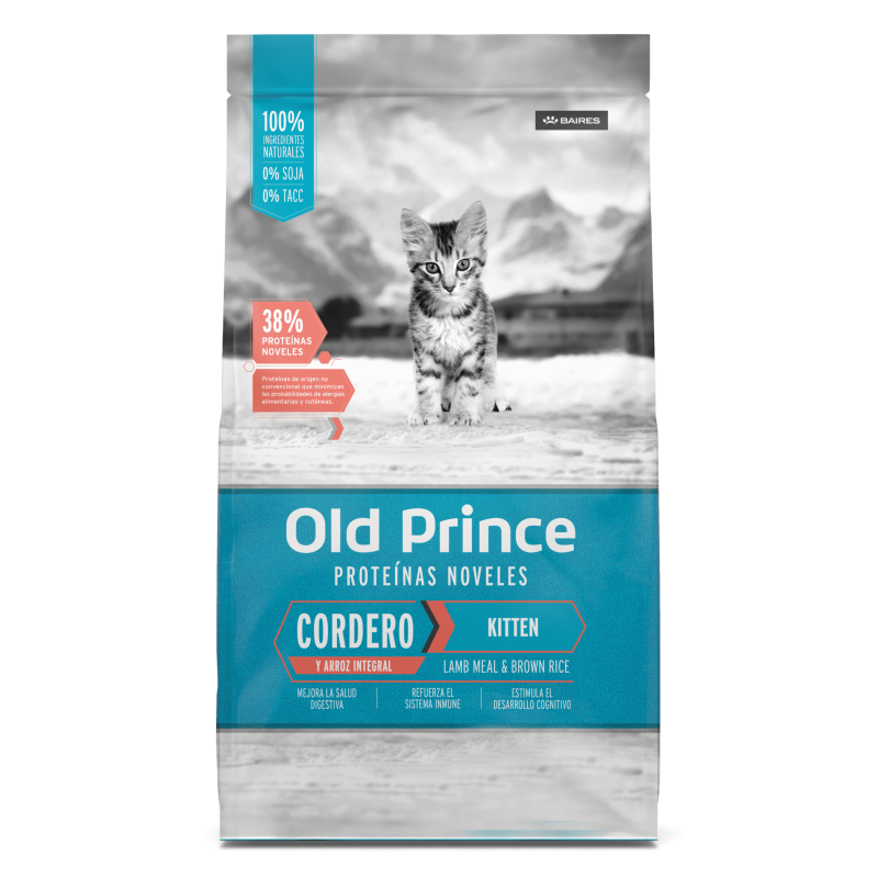 Old Prince Super Premium, Gatitos Cachorros, Cordero y Arroz Integral, 3 kg