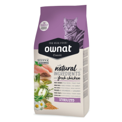 Ownat Natural Classic, Gatos Esterilizados, Pollo, 15 kg
