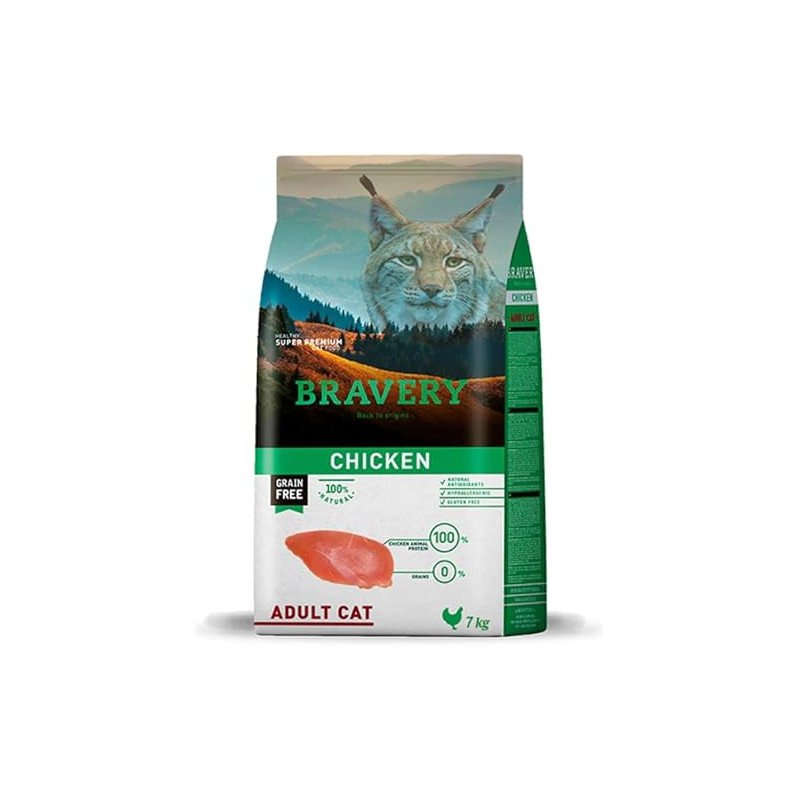 Bravery, Libre de granos, Gato Adulto Esterilizado, Pollo