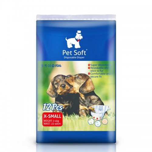 Pet Soft Pañal para Mascotas, 12 uds