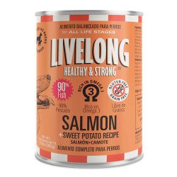 Livelong Natural, Libre de Granos y Gluten, Perro todas las edades. Salmón y Camote, 362 g