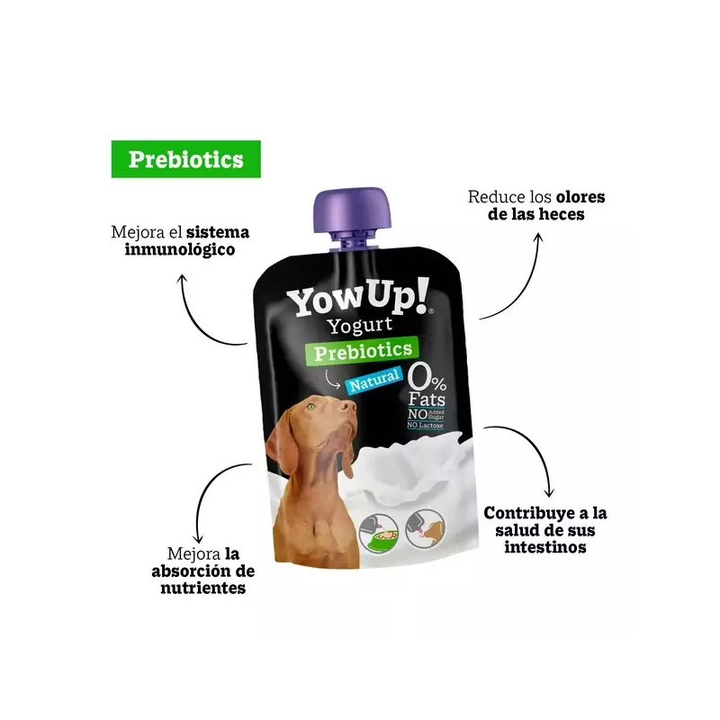 Yow Up, Yogurt Natural con Prebióticos, Perros todas las edades, 115 g