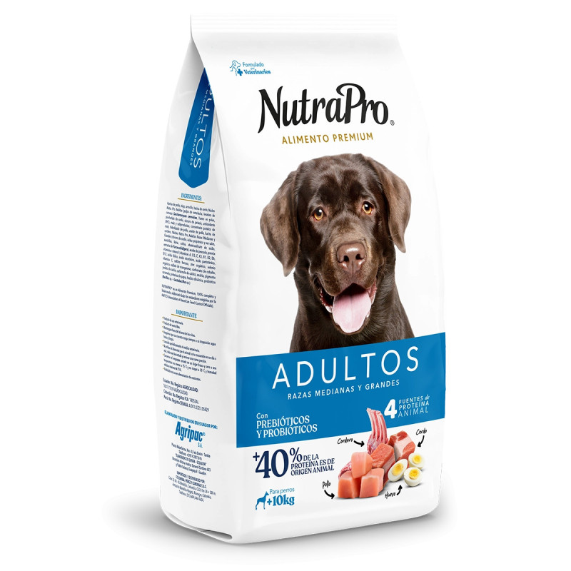 NutraPro adultos razas medianas y grandes sabor a pollo, carne y arroz. Comida para perros al mejor precio