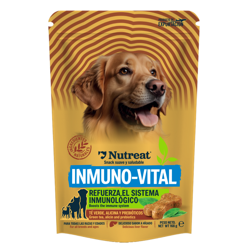 Nutreat, Snack Suave Perros Inmuno-Vital, Té Verde, Alicina y Prebióticos, 80 g