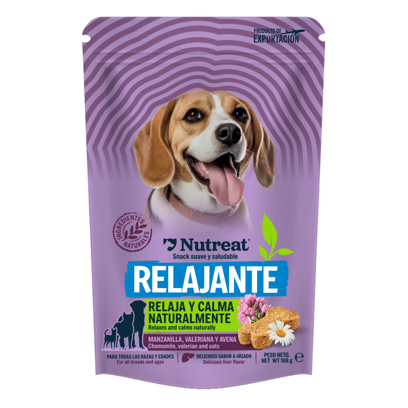 Nutreat, Snack Suave Relajante Perros, Manzanilla, Valeriana y Avena, 168 g