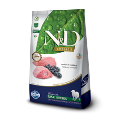 N&D Super Premium, Libre de granos, Adulto Razas Grandes y Gigantes, Cordero y Arándanos, 10,1 kg