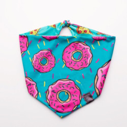 Crazy Shop Bandanas para perro reversibles Donas, Pizza