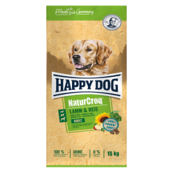 Happy Dog NaturCroq Lamm & Reis (Cordero & Arroz), Adulto Razas Medianas y Grandes, 15 kg