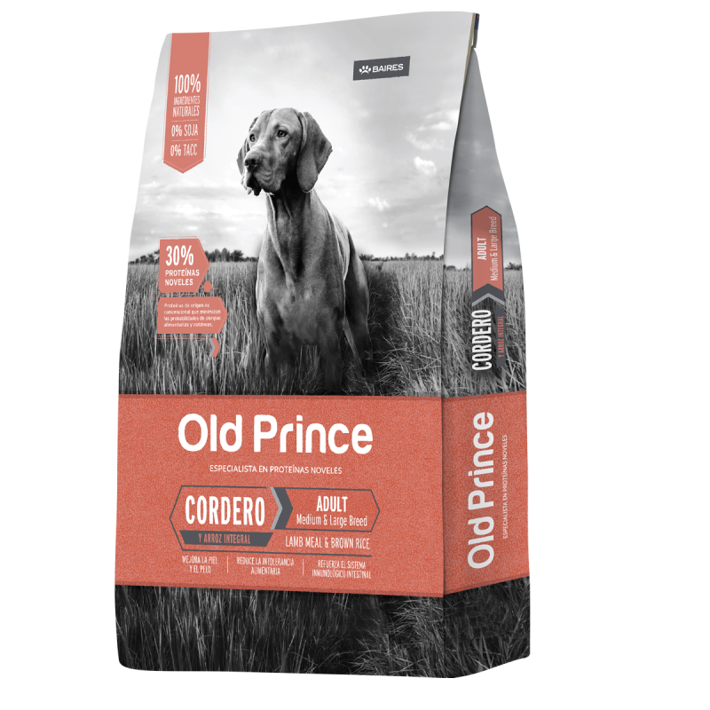 Old Prince Super Premium, Adulto Razas Medianas y Grandes, Cordero y Arroz Integral