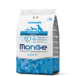 Monge Super Premium Light, Adultos Todas las Razas, Salmón y Arroz