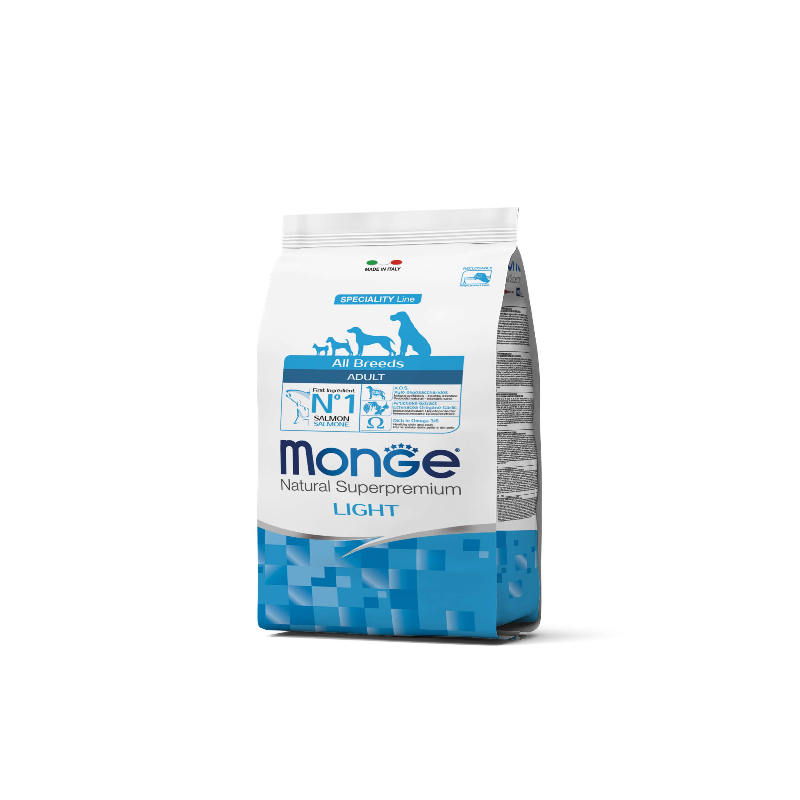 Monge Super Premium Light, Adultos Todas las Razas, Salmón y Arroz