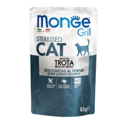 Monge Grill Gato Adulto Esterilizado Sabor Trucha, 85 g