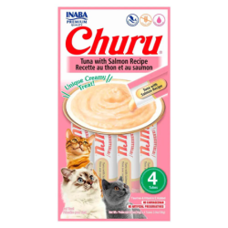 Churu, Snack cremoso, Atún con Salmón, 4 tubitos, 56g (4 x 14 g)