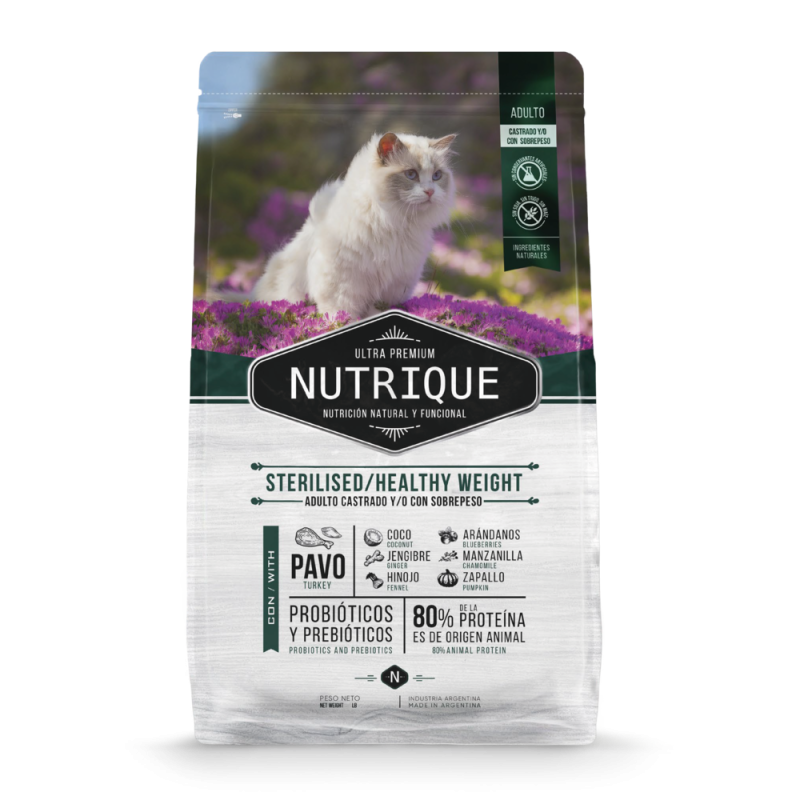 Nutrique Ultra Premium Gato Esterilizado, Pavo, 2 kg