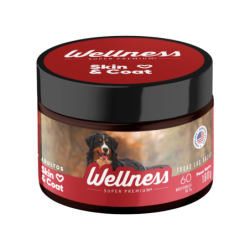 Wellness Vitaminas, Piel y Pelaje, Perros Adultos todas las razas, 60 Masticables, 180 g (60 x 3 g)