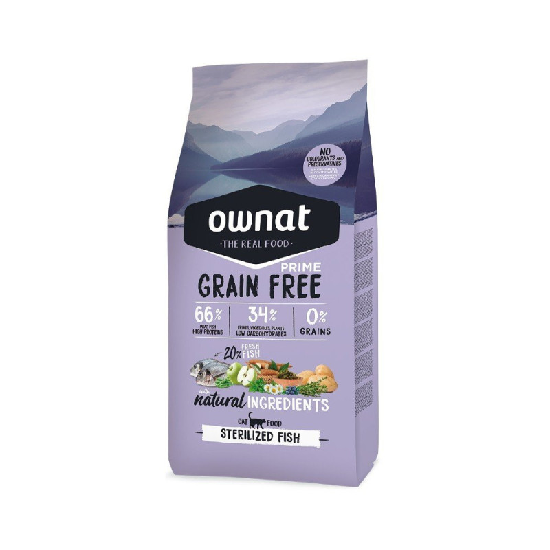 Ownat Super Premium, Libre de Granos, Gato Esterilizado, Pescado