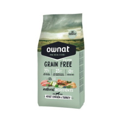 Ownat Natural Super Premium, Libre de Granos, Adultos todas las Razas, Pollo y Pavo Fresco