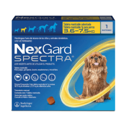 Nexgard Spectra, desparasitante interno y externo, 1 Tableta masticable, de 3.6 - 7.5 Kg