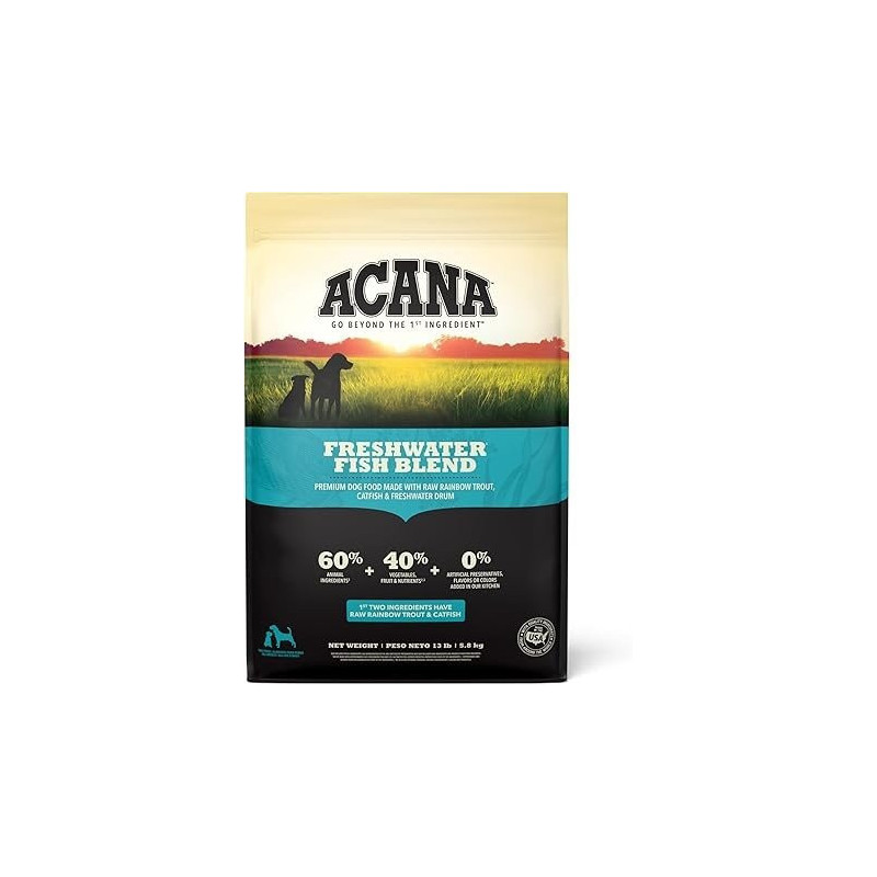 Acana Freshwater Fish Blend, Libre de Granos, Todas las razas y edades, Pescados de agua dulce