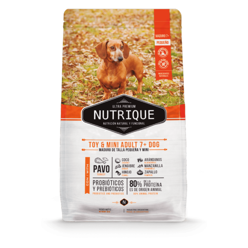 Nutrique Ultrapremium, adulto raza pequeña 7+, Pavo, 3 kg