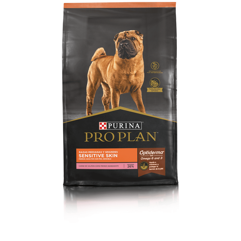 Pro Plan Sensitive skin razas medianas y grandes (piel sensible). Comida para perros al mejor precio